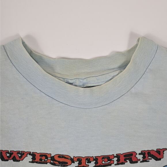 Vintage 1986 Drag Racing T-Shirt NO TAG MEASURES L Jolly Rancher Western Telfer - Picture 8 of 9